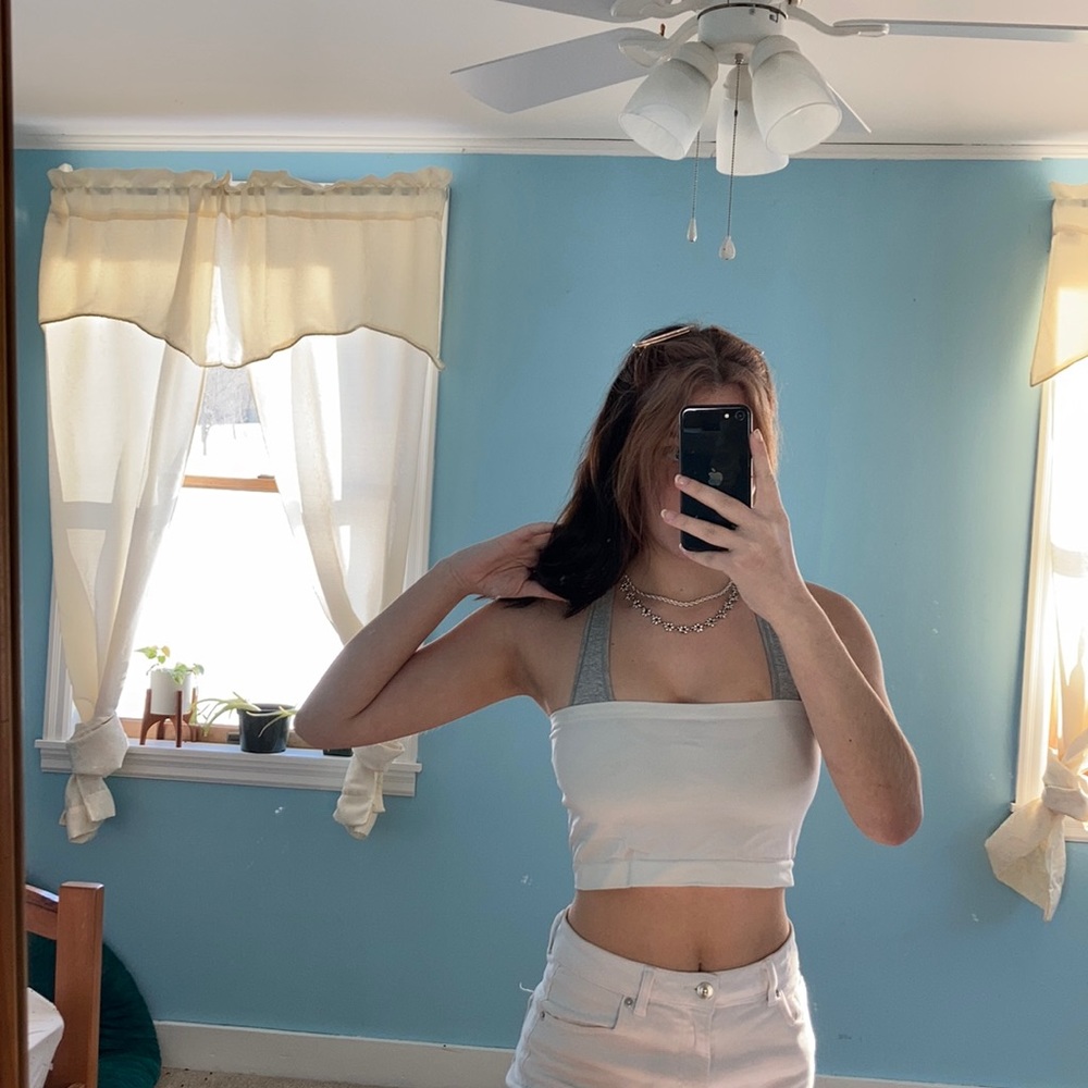 Plain white tube top